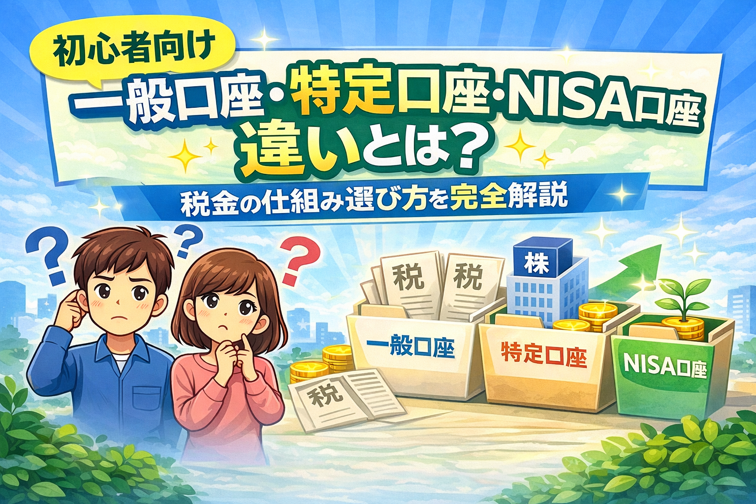 【初心者向け】一般口座・特定口座・NISA口座の違いとは？税金の仕組みと選び方を完全解説