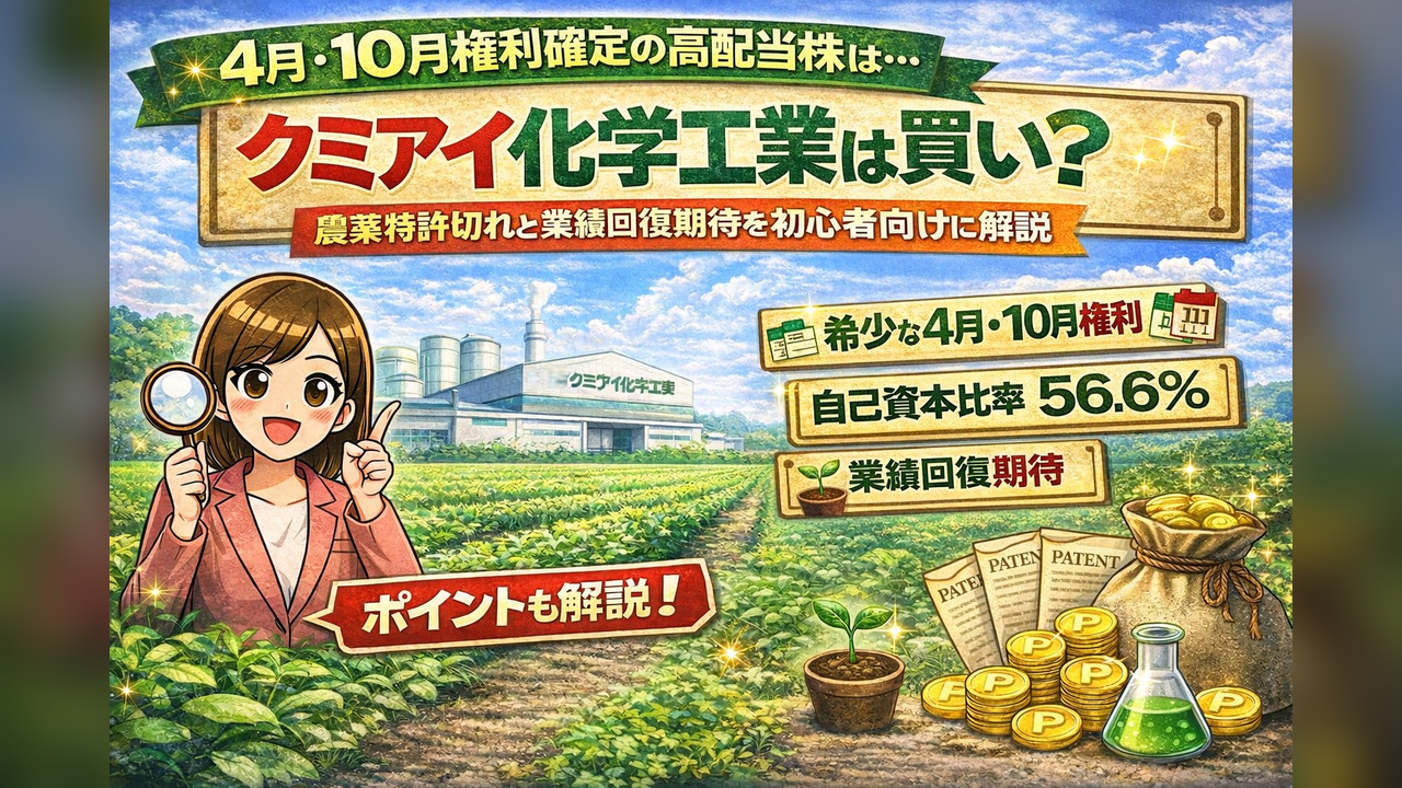 4月・10月に権利確定するクミアイ化学工業は買いか？農薬特許切れと業績回復への期待を初心者向けに解説