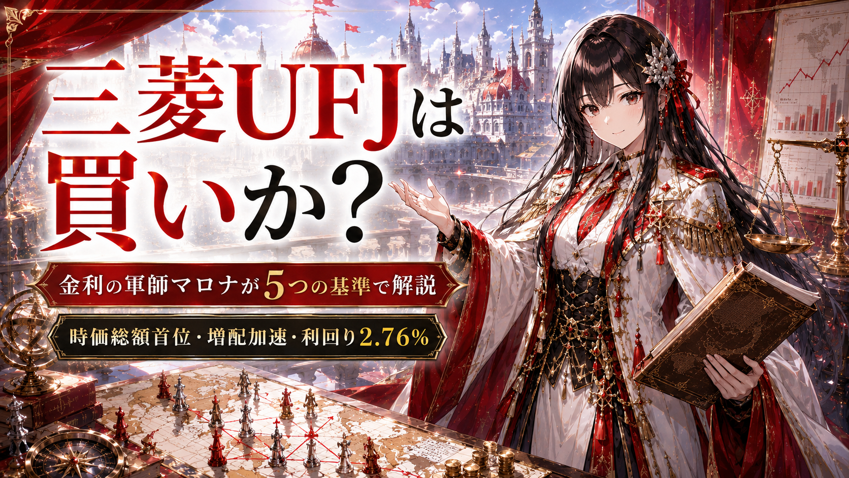 三菱UFJ(8306)は買い？時価総額日本一・配当96円へ増配加速の銀行株を徹底分析【金利の軍師】