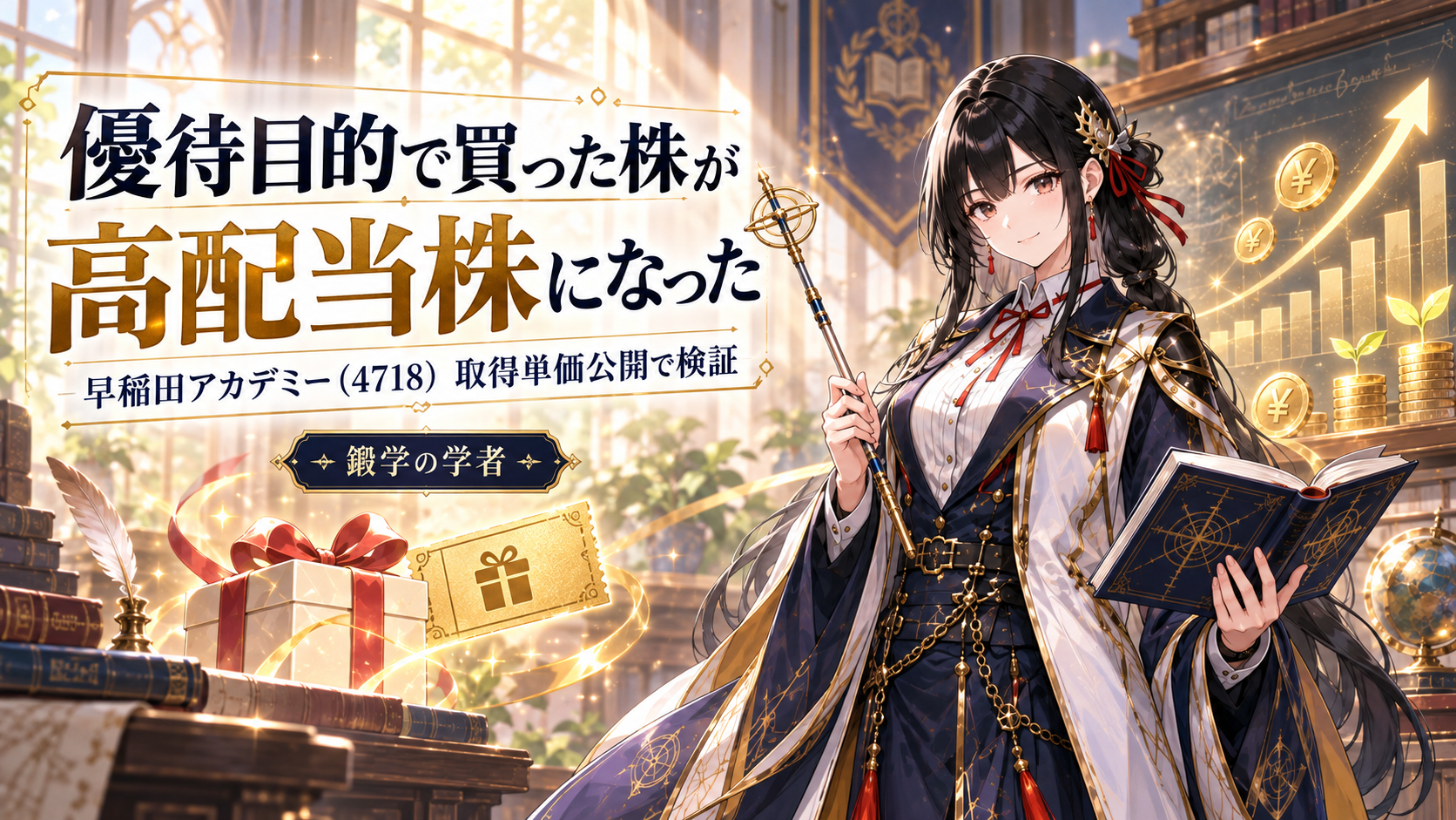 優待目的で買った株が高配当株になった｜早稲田アカデミー（4718）を取得単価公開で検証【鍛学の学者】